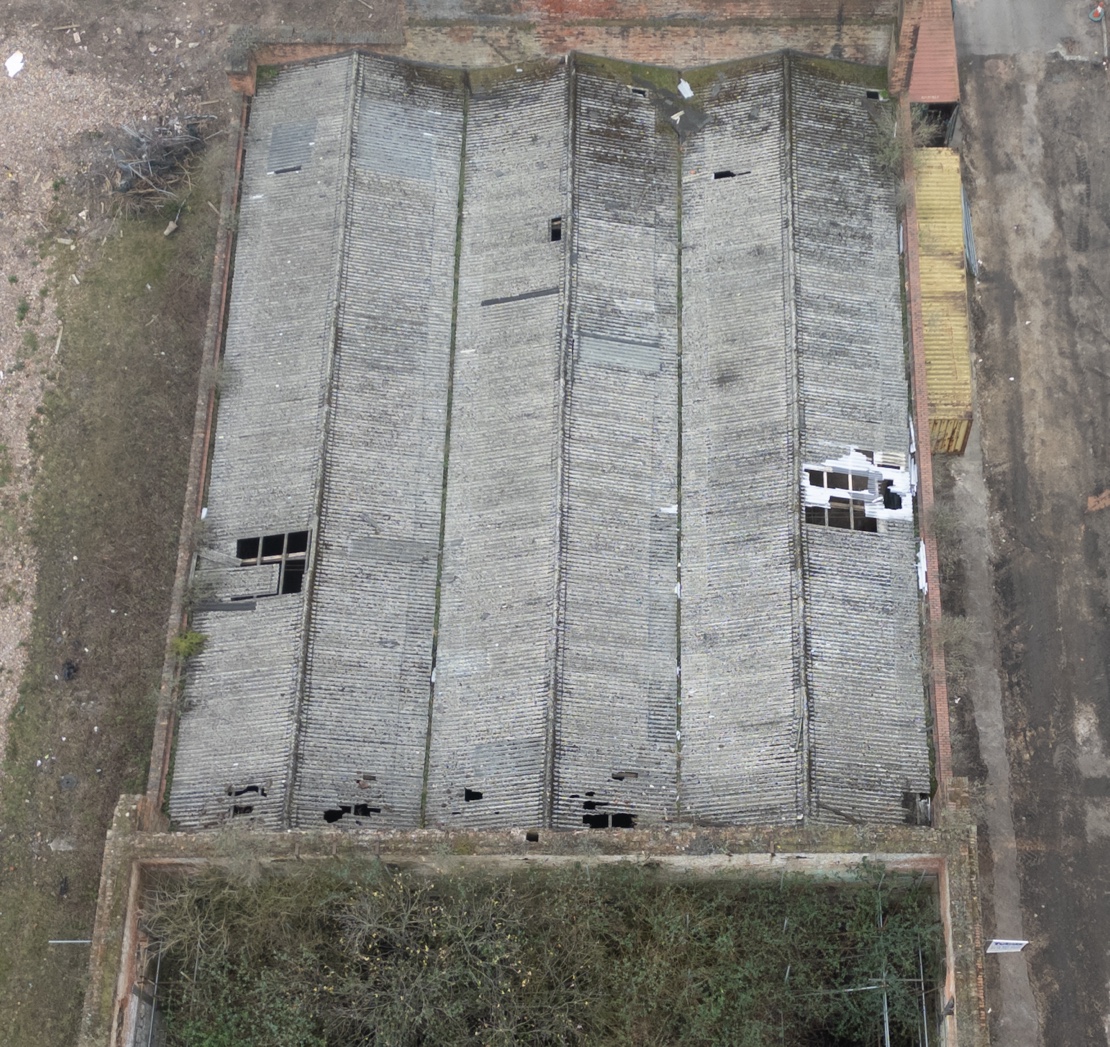Drone survey of traditional Nottinghamshire property roof with chimney stack